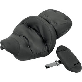 MUSTANG - SUPER TOURING SEAT W/ DRIVERS BACKREST - REGAL STYLE, BLACK STUDDED - '08-20 TOURING