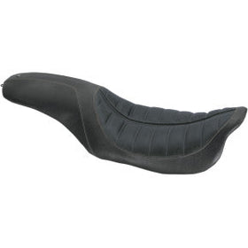 RSD - FLATOUT ENZO 2-UP SEAT - BLACK W/ BLACK RAISED DETAILING - '08-'20 TOURING