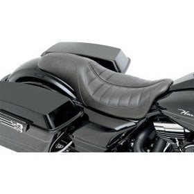 RSD - FLATOUT ENZO 2-UP SEAT - BLACK W/ BLACK RAISED DETAILING - '08-'20 TOURING