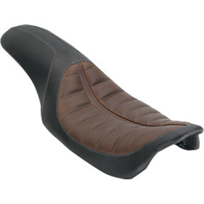 RSD - FLATOUT ENZO 2-UP SEAT - BLACK W/ BROWN RAISED DETAILING - '08-'20 TOURING