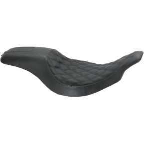 RSD - BOSS 2-UP SEAT - BLACK W/BLACK PERFORATED BLACK DIAMOND SECTIONS - '99-07 TOURING