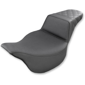SADDLEMEN - STEP UP SEAT - BLACK - REAR LATTICE STITCH - '08-'23 TOURING