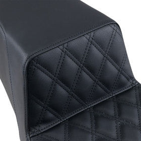 SADDLEMEN | STEP UP SEAT - BLACK - FRONT LATTICE STITCH - '97-'07 TOURING