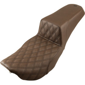 SADDLEMEN - STEP UP SEAT - BROWN - FRONT LATTICE STITCH - '97-'07 TOURING