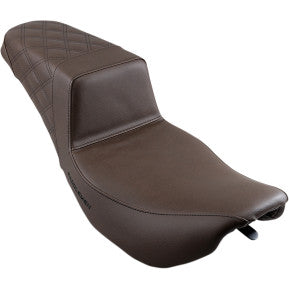 SADDLEMEN - STEP UP SEAT - BROWN - REAR LATTICE STITCH - '97-'07 TOURING