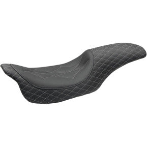 MUSTANG - REVERE JOURNEY ONE-PIECE SEAT - DIAMOND STITCH, GRAY THREAD - '08-20 TOURING