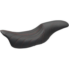 MUSTANG - REVERE JOURNEY ONE-PIECE SEAT - GRAVITY STITCH, RED THREAD - '08-20 TOURING