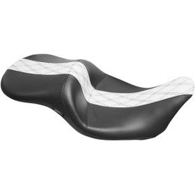 LE PERA - MAVERICK SEAT - HR WHITE INLAY, DOUBLE DIAMOND STITCH - '08-'20 TOURING