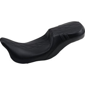 LE PERA - OUTCAST DADDY LONG LEGS SEAT - BLACK 2-UP SEAT W/ BLACK DOUBLE DIAMOND INLAY - '08-'21 TOURING