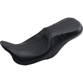LE PERA - OUTCAST 2UP SEAT W/ BACKREST CAPABILITY - PERFORATED BLACK DOUBLE DIAMOND - '08-'21 TOURING