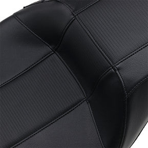 LE PERA - OUTCAST 2UP SEAT W/ BACKREST CAPABILITY - BLACK CARBON FIBER - '08-'21 TOURING