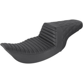 SADDLEMEN | STEP UP SEAT - BLACK - FRONT TUCK & ROLL, REAR LATTICE STITCH - '97-'07 TOURING