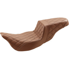 SADDLEMEN - EXTENDED REACH STEP UP SEAT - BROWN - FULL LATTICE STITCH - '08-'23 TOURING