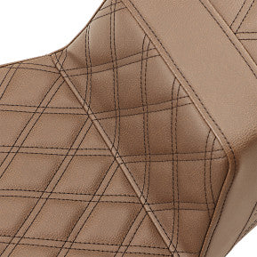 SADDLEMEN - EXTENDED REACH STEP UP SEAT - BROWN - FULL LATTICE STITCH - '08-'23 TOURING