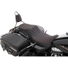 DRAG - PREDATOR III SEAT - DOUBLE DIAMOND STITCH, RED THREAD - '08-'20 TOURING