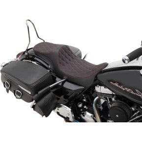DRAG - PREDATOR III SEAT - DOUBLE DIAMOND STITCH, RED THREAD - '08-'20 TOURING
