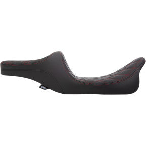 DRAG - PREDATOR III SEAT - DOUBLE DIAMOND STITCH, RED THREAD - '97-'07 TOURING