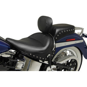 MUSTANG - WIDE STYLE SOLO SEAT WITH REMOVABLE BACKREST - STUDDED - '05-17 FLSTN & EFI FLSTNI
