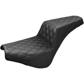 SADDLEMEN - STEP UP SEAT - BLACK, FULL LATTICE STITCHED - '18-20 FXBB