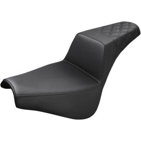 SADDLEMEN - STEP UP SEAT - BLACK, REAR LATTICE STITCHED - '18-20 FXBB