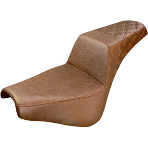 SADDLEMEN - STEP UP SEAT -  BROWN, REAR LATTICE STITCHED - FXBB