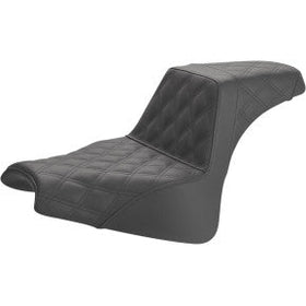 SADDLEMEN - STEP UP SEAT - BLACK, FULL LATTICE STITCHED - '18-19 FXFB & FXFBS