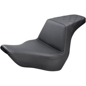 SADDLEMEN - STEP UP SEAT - BLACK, REAR LATTICE STITCH - '18-20 FXLR & FLSB