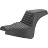 SADDLEMEN - STEP UP SEAT - BLACK, FRONT TUCK & ROLL, READ LATTICE STITCH - '18-20 FXLR & FLSB