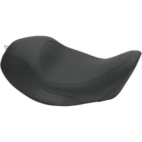 MUSTANG - WIDE TRIPPER SOLO SEAT WITH REMOVABLE DRIVERS BACKREST - BLACK, SMOOTH - '06-17 DYNA