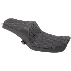 DRAG - PREDATOR III SEAT - DOUBLE DIAMOND STITCH, SILVER THREAD - '96-03 DYNA