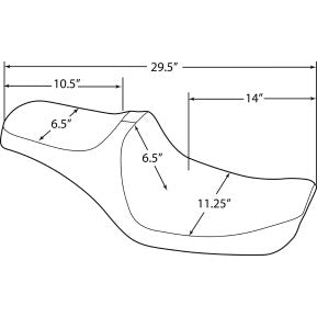 DRAG - PREDATOR III SEAT - DOUBLE DIAMOND STITCH, SILVER THREAD - '96-03 DYNA