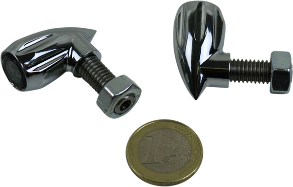 KODLIN USA 3-1 Bullet Rear Indicator Lights - Grooved - Chrome K68462