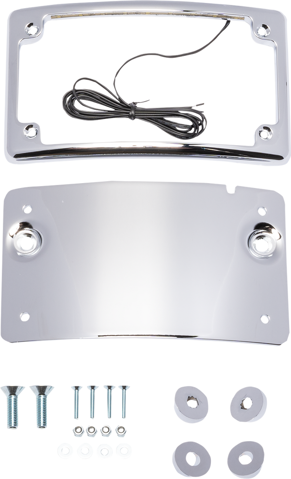 KODLIN USA License Plate Mount - Curved - Chrome KUS20101