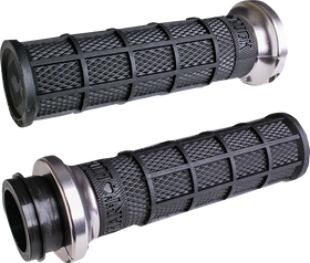 ODI Hart-Luck Signature V-Twin Lock-On* Grips - Cable - Black/Silver V31HCW-BB-S