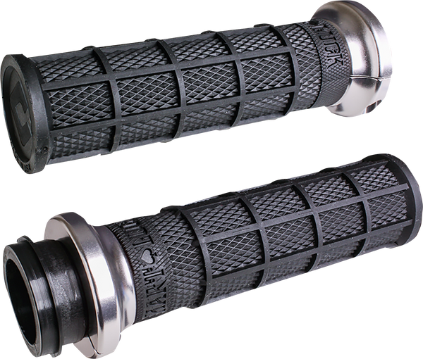 ODI Hart-Luck Signature V-Twin Lock-On* Grips - Cable - Black/Silver V31HCW-BB-S