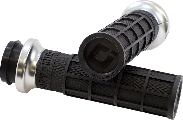 ODI Hart-Luck Signature V-Twin Lock-On* Grips - TBW - Black/Silver V31HTW-BB-S