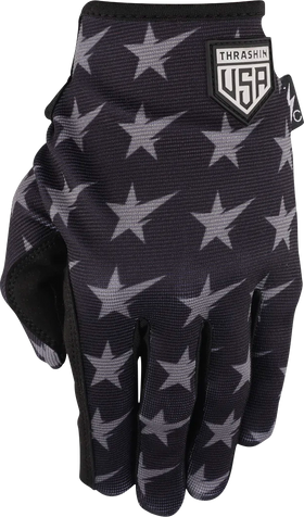 THRASHIN SUPPLY CO. Stars & Bolts Stealth Gloves - Black/Gray - Large SV1-13-10
