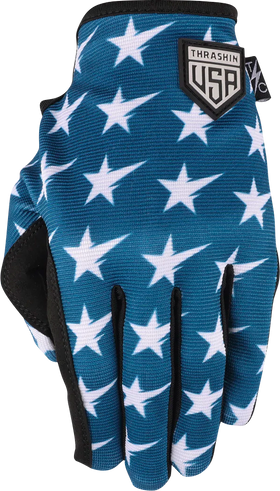 THRASHIN SUPPLY CO. Stars & Bolts Stealth Gloves - Red/Blue - Large SV1-12-10