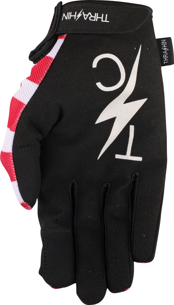 THRASHIN SUPPLY CO. Stars & Bolts Stealth Gloves - Red/Blue - Medium SV1-12-09