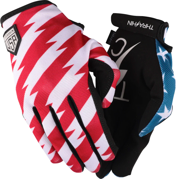 THRASHIN SUPPLY CO. Stars & Bolts Stealth Gloves - Red/Blue - 2XL SV1-12-12