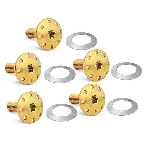 ARLEN NESS Titanium Floating Rotor Bolts, '14-'23 FLT / Gold