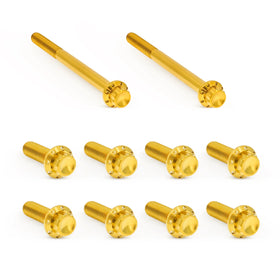 ARLEN NESS Transmission Side Cover & Trap Door Titanium 12-Point Bolt Kits, Gold