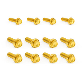 ARLEN NESS Transmission Side Cover & Trap Door Titanium 12-Point Bolt Kits, Gold