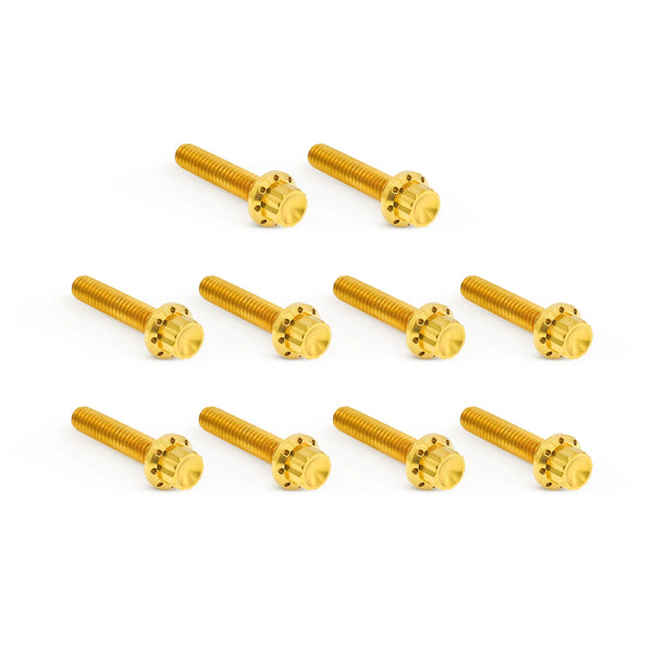 ARLEN NESS Cam Cover Titanium 12-Point Bolt Kits, Gold