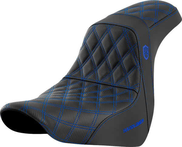 SADDLEMEN Pro Series SDC Performance Seat - w/o Backrest - Blue Stitch - FL/FX '18-'20 SC81829BLU