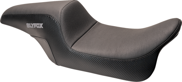 SLYFOX Drifter Seat - Gray Logo - Smooth Vinyl - Carbon Fiber - FL '97-'07 0801-1613