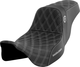 SADDLEMEN Pro Series SDC Performance Seat - w/o Backrest - Silver Stitch - FLH/FLT '08-'23 SC80807SIL