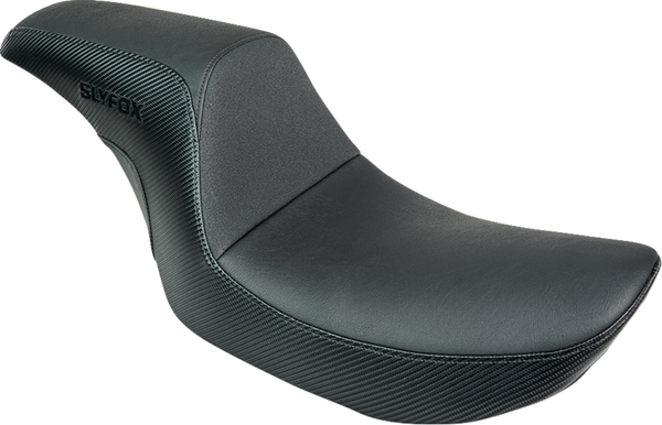 SLYFOX Drifter Seat - Black Logo - Black Vinyl - Smooth - FXR '82-'00 SlyFox4681A