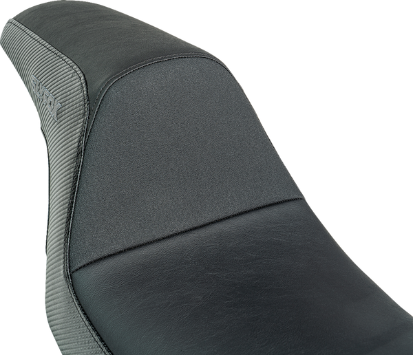 SLYFOX Drifter Seat - Gray Logo - Black Vinyl - Smooth - FXR '82-'00 SlyFox4681B