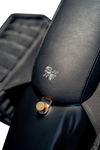 SLYFOX Drifter Seat - Gray Logo - Black Vinyl w/ Slipstop - Carbon Fiber - XL '04-'22 4684B-slyfox